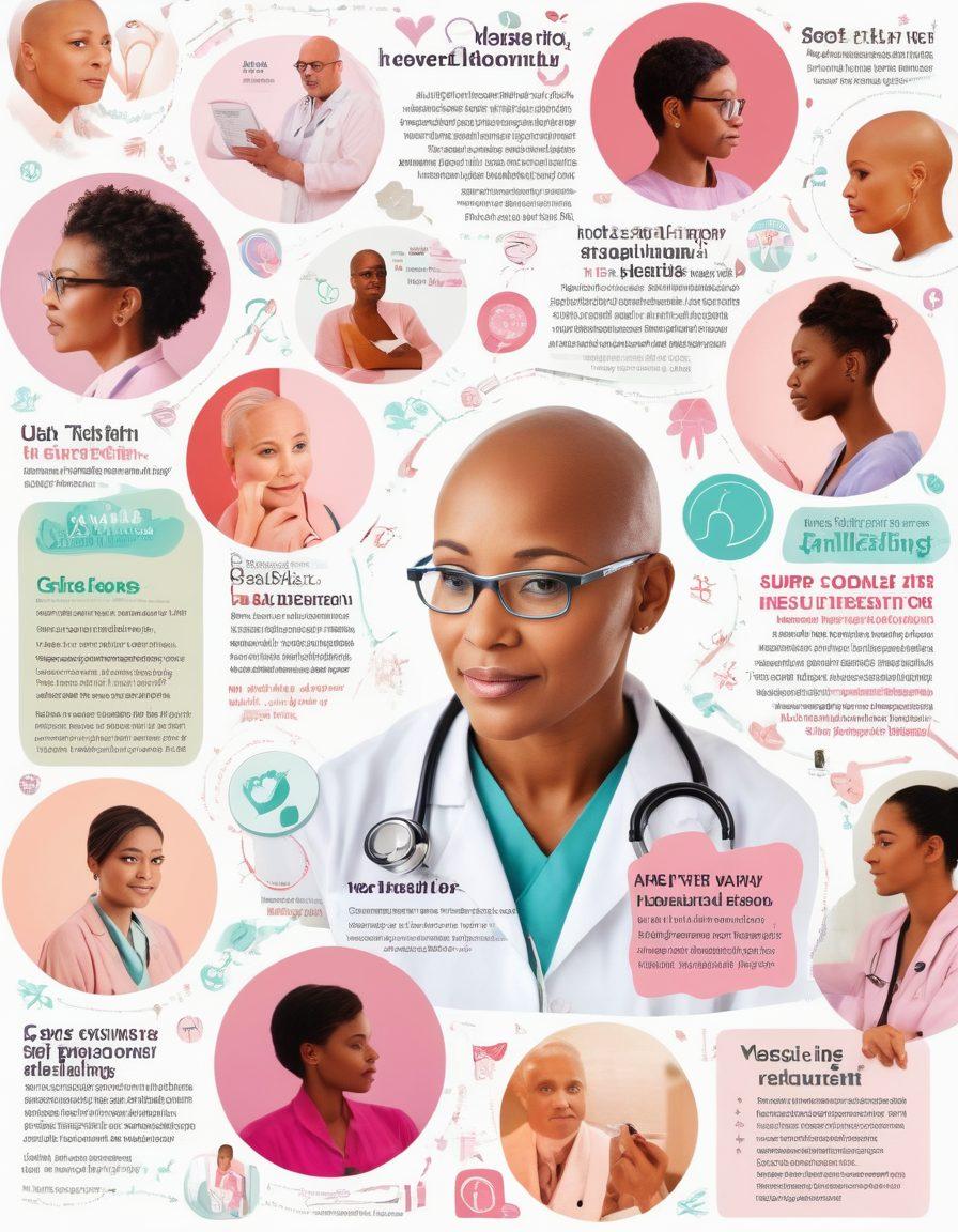 A collage of diverse individuals engaged in conversations about cancer awareness, surrounded by vibrant infographics illustrating the latest oncology research and health tips. Include visual elements like a stethoscope, medical books, and a digital tablet showing health statistics. The background should feature soft pastel colors to create a calming effect, representing hope and healing. super-realistic. vibrant colors. white background.